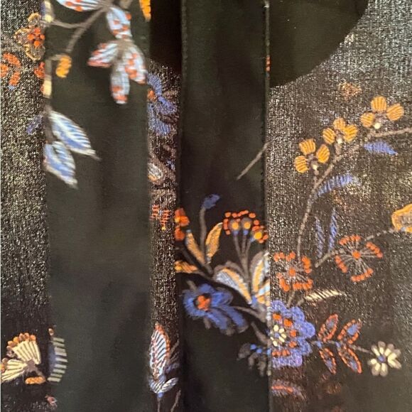 H&M Womens Black/Blue Floral Bohemian Loose/Relaxed Fit Dress, size 4, Retro - Picture 12 of 15